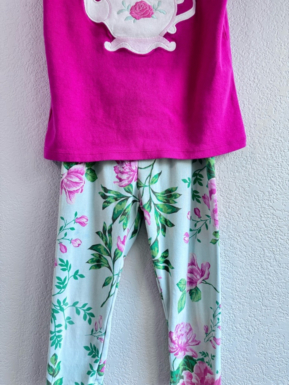 Gymboree Girls Tea Party Top & 2 Capri Leggings Lot Size 7/8 Pink Floral - Picture 4 of 16